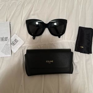 Celine Black oversized CL4005FN butterfly sunglasses